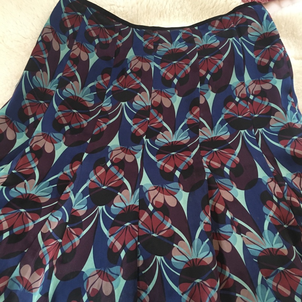 Fit and Flare Floral Pattern Skirt